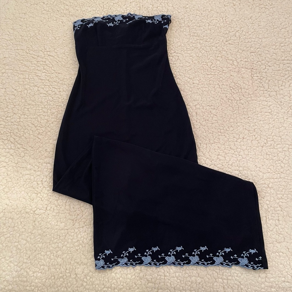 City Triangles Blue Strapless Maxi Dress